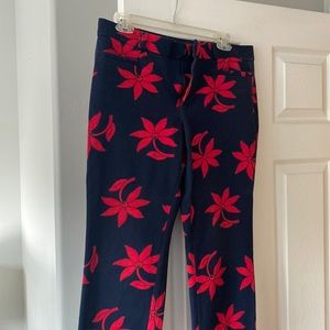 Fun pair of banana republic pants. Blue with red flowers.